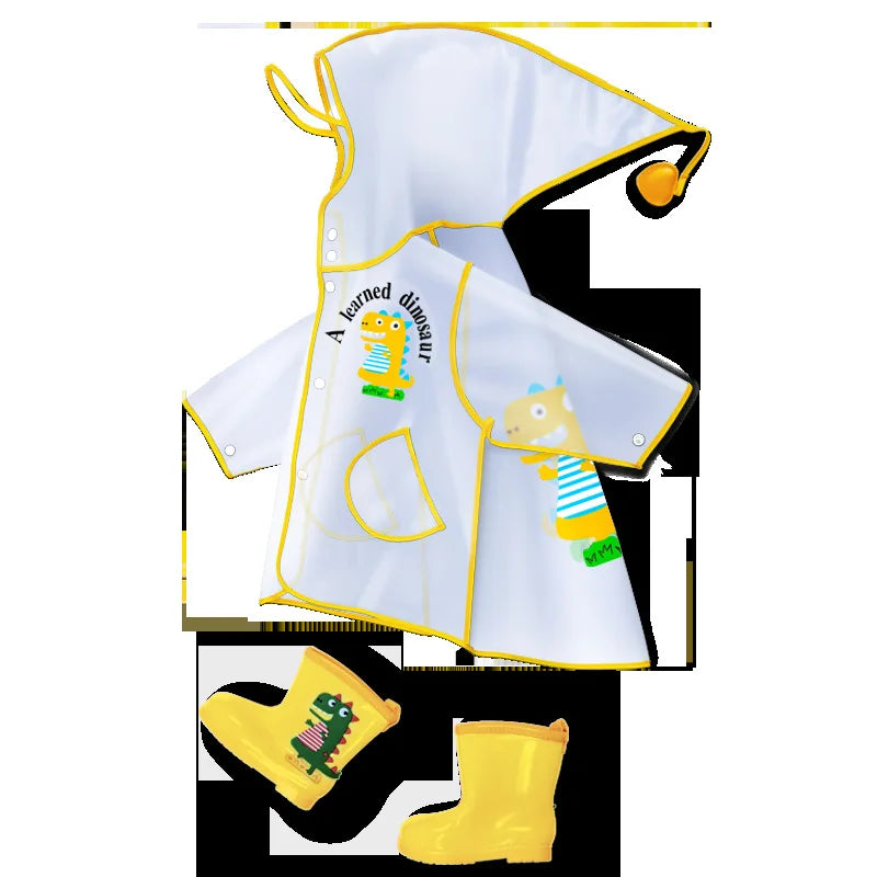 Custom Full Body Waterproof Raincoat for Boys Girls Cute Dinosaur Design for Primary School Students Kindergarten Babies