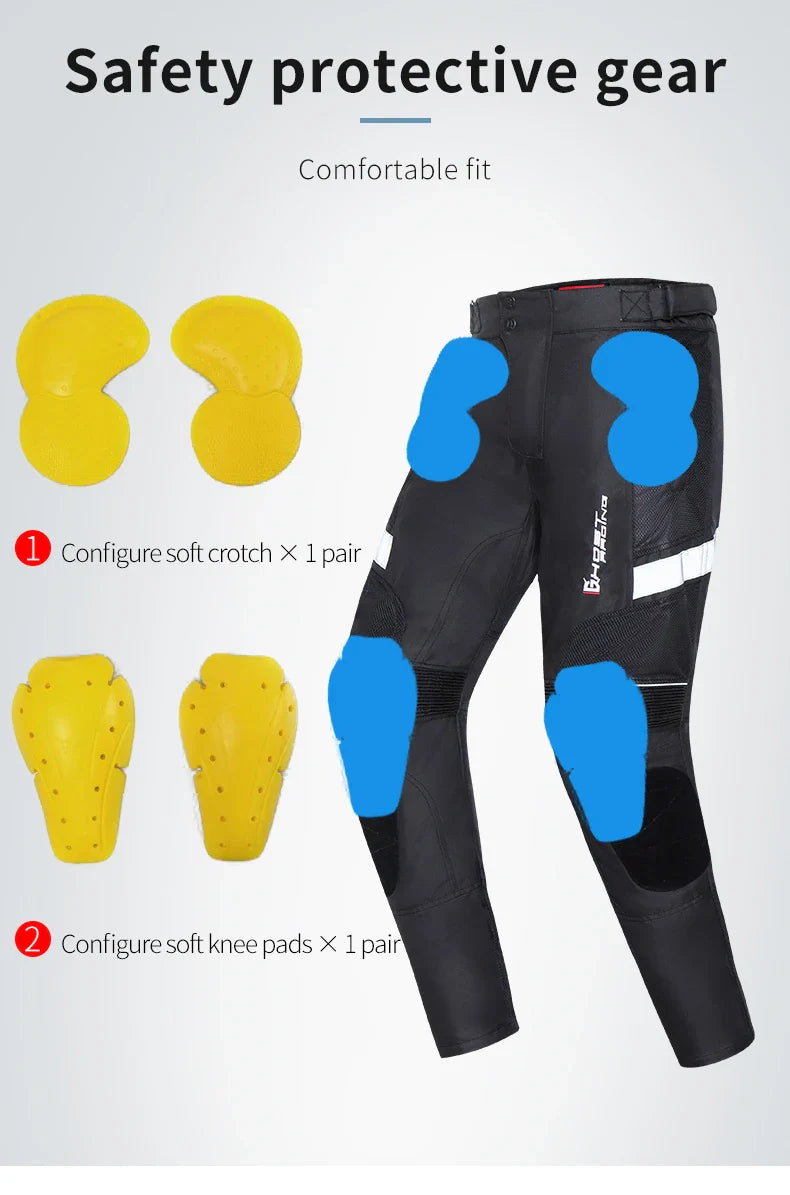 Dualspor Men's Sportswear Motorcycle Riding Pants Unisex Insulated Hip Protection Trousers Removable Thickened Windproof XS