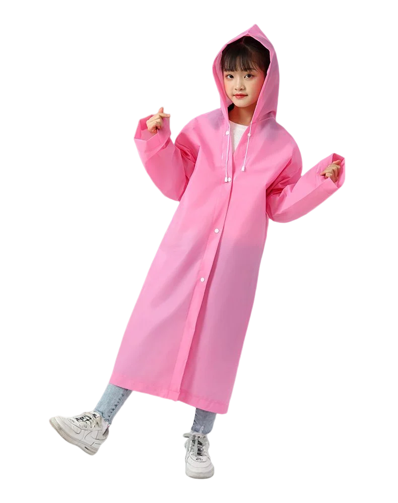 EVA Unisex Raincoat Custom Logo Printing Thickened Waterproof Rain Coat Women Men Camping Reusable Waterproof Long Raincoat