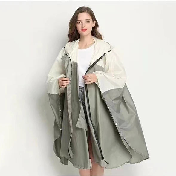 Fashionable Waterproof Cycling Rain Gear Emergency for Poncho for Hiking and Camping Survival Hooded Cloak