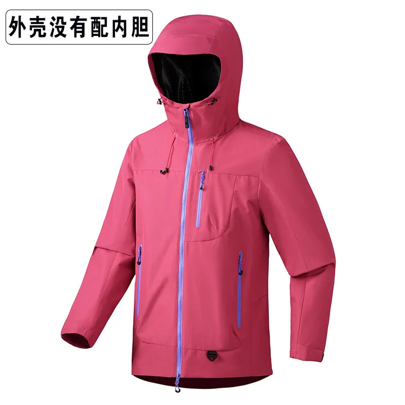 Custom Men's Lightweight Breathable Waterproof Windproof Soft Shell Thinsulate Filled Outdoor Jacket Solid Casual Style Zipper