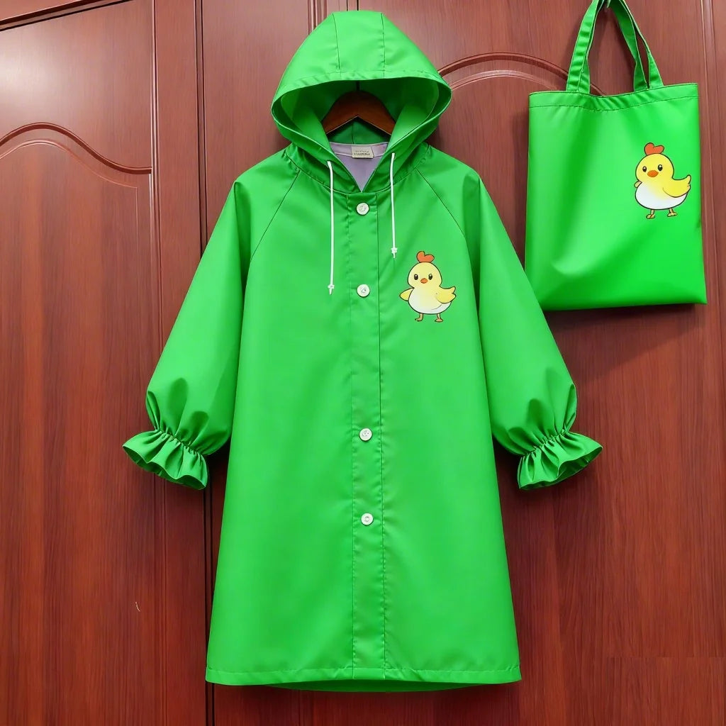 2025 Trend Lightweight Reusable Cartoon Raincoat for Kids Boys Girls Waterproof Windproof Rain Poncho for Middle Large Children