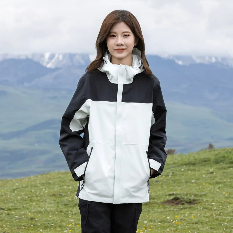 Unisex Outdoor Winter Fleece Jacket Breathable Water-Resistant Heat-Transfer Printed Anti-Bacterial Logo Stand Collar Zipper