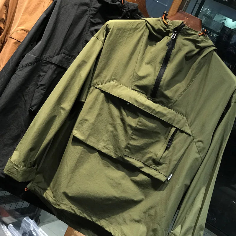 Men's Lightweight Waterproof Rain Jacket Modern Windbreaker Hood Walking Running Travel Hiking High Quality Outdoor Raincoat
