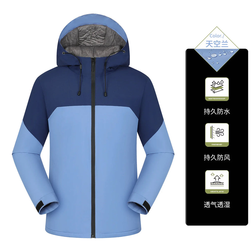 Customized Logo Unisex Soft Shell Fleece Windbreaker Jacket Stand Collar Zipper Solid Color Printed Windproof Winter Outdoor 3XL