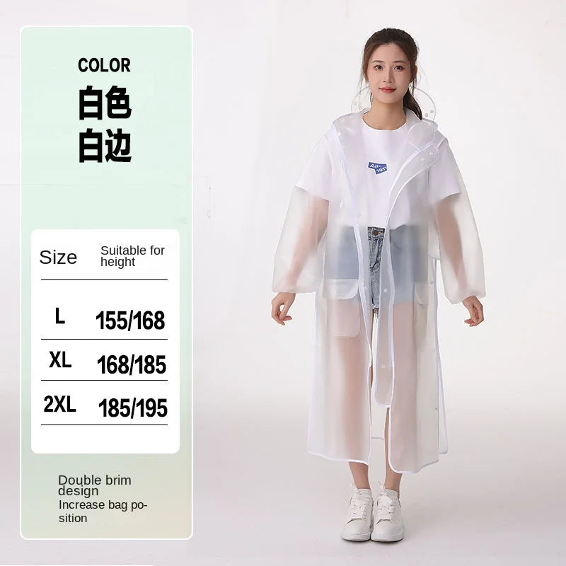 Adult Outdoor Hiking Conjoined Raincoat Double Hat Brim Large Size Logo Waterproof Upgrade for Rainstorm for Poncho Wholesale