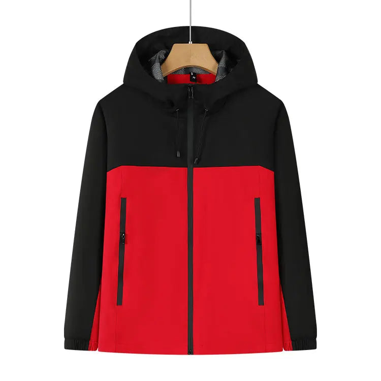 Outdoor Hiking Jackets Men Women 3D Embroidered Silk Screen Printed Custom Logo Thin Waterproof Windproof Hooded Zipper Closure