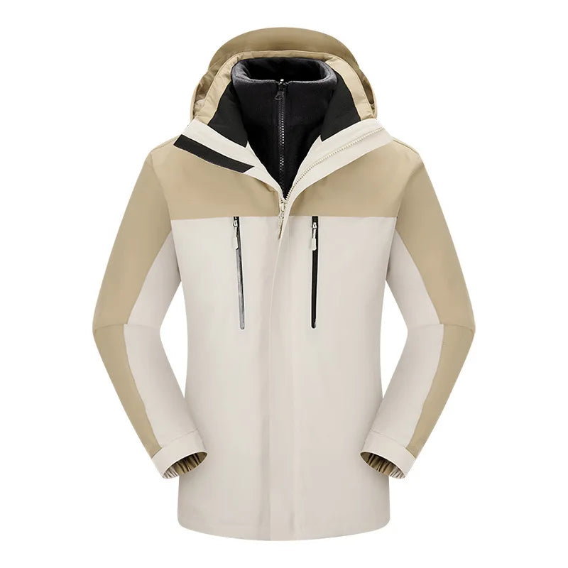 Custom Three-in-one Custom Polar Fleece Liner Autumn Winter Coat Outdoor Camping Waterproof Windproof Zipper Stand