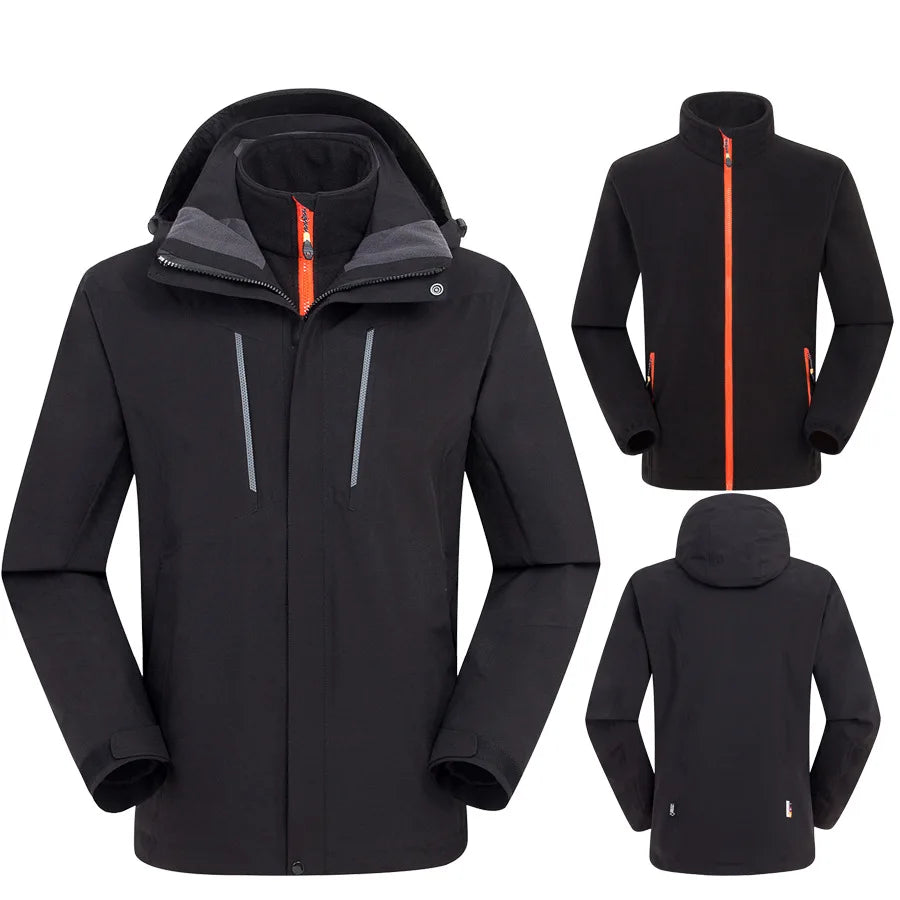 High-End Men's Cold-Proof Warm Work Clothes Winter Nylon Two-Piece Outdoor Suit Stand Windproof Team Apparel Customizable Logo