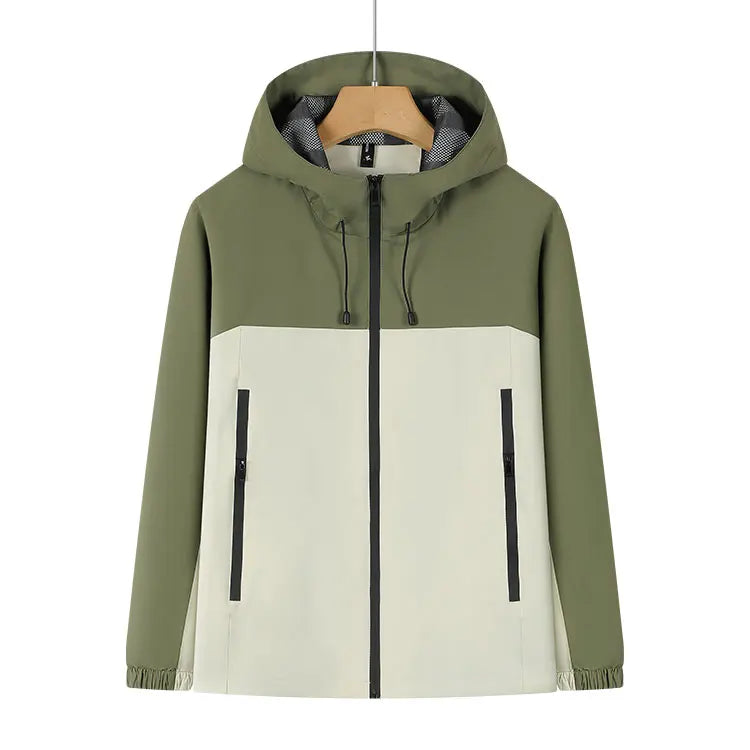 Outdoor Hiking Jackets Men Women 3D Embroidered Silk Screen Printed Custom Logo Thin Waterproof Windproof Hooded Zipper Closure