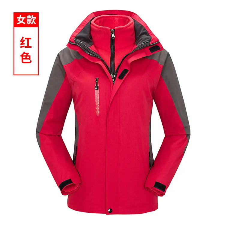 Two-Piece Three-In-One Outdoor Assault Clothing for Men Women Fleece-Lined Waterproof Mountaineering Work Jacket Custom Hiking