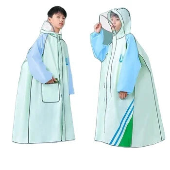 High Quality Lightweight EVA Raincoats Waterproof Windproof Hood Boys Girls Outdoor Hiking School Children Camping