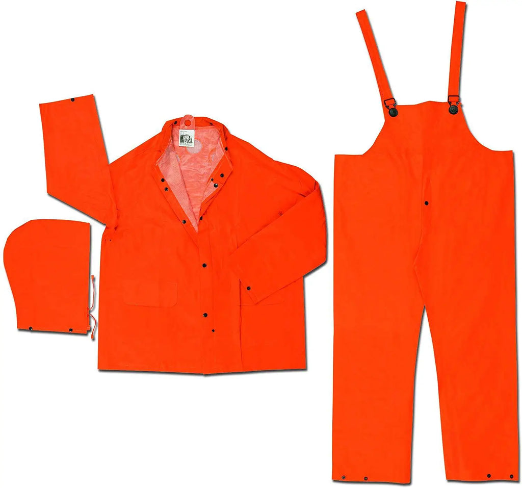 Reflective Yellow Heavy-duty Waterproofed Raincoats With Working Bib Pants Overalls