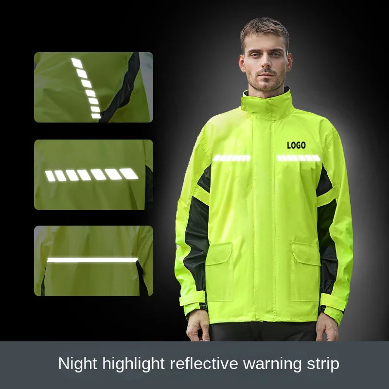 Nylon Motorcycle Raincoat & Rain Pants Split Waterproof Windproof Storm-level Riding Outdoor Travel Climbing Rain Suit