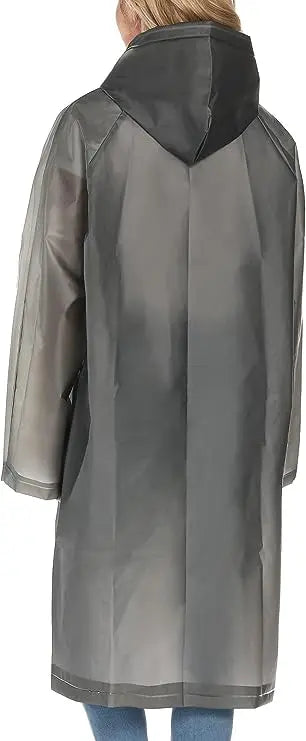 Women and Unisex Reusable Waterproof Long EVA Rain Poncho Packable Hooded Rain Jacket for Adults for Tourism and Motorcycle Use