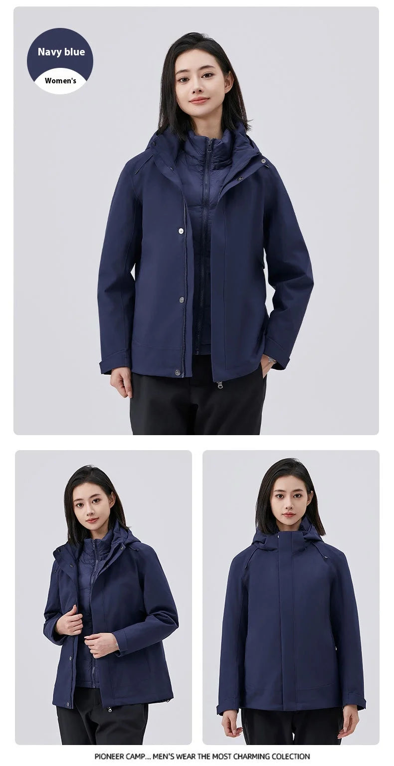 Women's Lightweight Stand Rain Jacket Autumn Spring Water Resistant Windproof 3D Embroidery Logo Zipper Prints Breathable XL