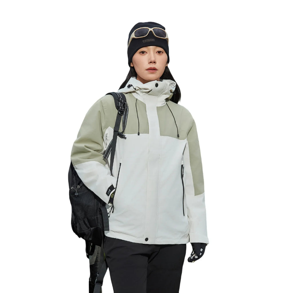 Autumn Winter Unisex Three-in-One Soft Shell Jacket Waterproof Windproof Stand Collar Front Logo Zipper for Men Women