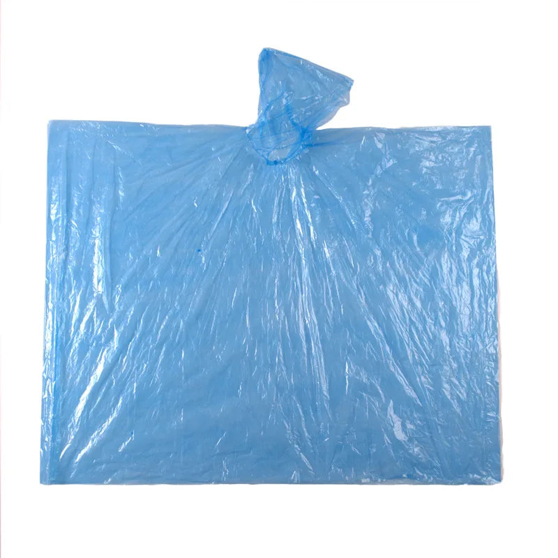 Custom Unisex PE Disposable Emergency Waterproof Hood Poncho Raincoat for Hiking & Travel With Logo Decoration Outdoor Rainwear