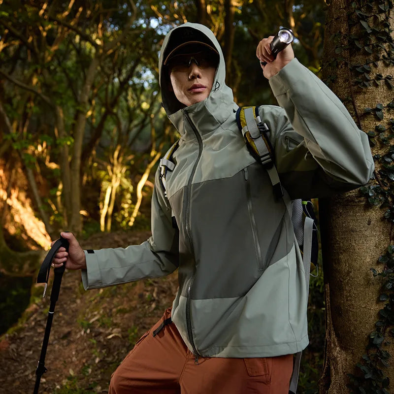 Men's Custom Logo 100% Polyester Hard Shell Windbreaker Jacket Zipper Closure Breathable Waterproof Windproof Quick Dry Outdoor