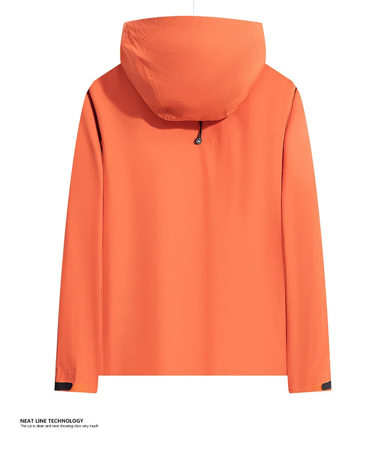 Men's Insulated Windbreaker  Rain Shell Jacket Waterproof Lightweight Softshell Hooded With PVC for Hiking