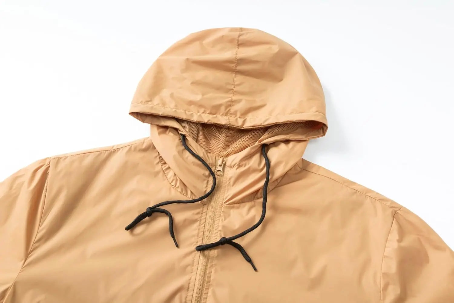 Men's Casual Canvas Windbreaker Jacket Lightweight Hooded Raincoat with Stand Collar for Winter Outdoor Pocketed