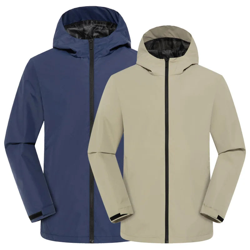 Single-Layer Waterproof Outdoor Jacket for Men Women Long Sleeve Coat for Spring Autumn Print Logo for Mountaineering Assault