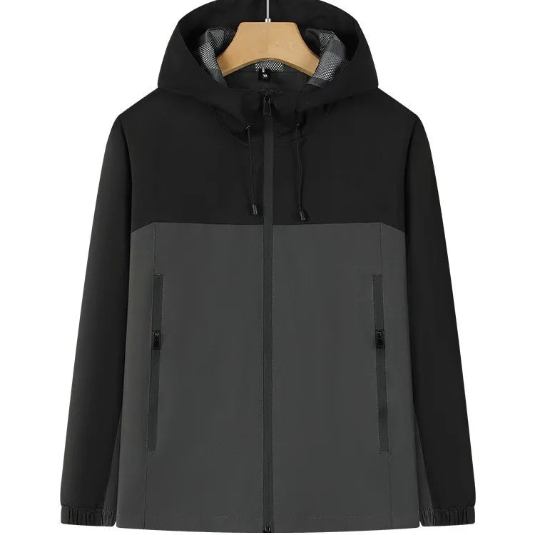 Outdoor Hiking Jackets Men Women 3D Embroidered Silk Screen Printed Custom Logo Thin Waterproof Windproof Hooded Zipper Closure