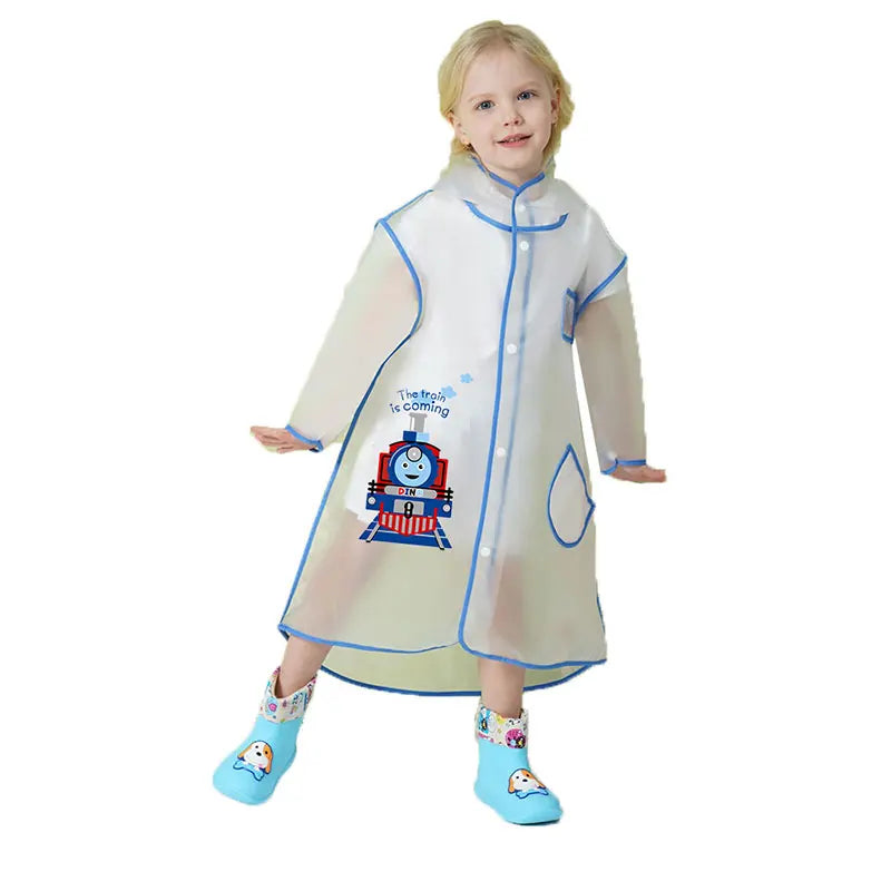 High Quality Kids Waterproof Poncho Raincoat New Style Factory Supply Portable and Reusable With Healthy Cartoon Print