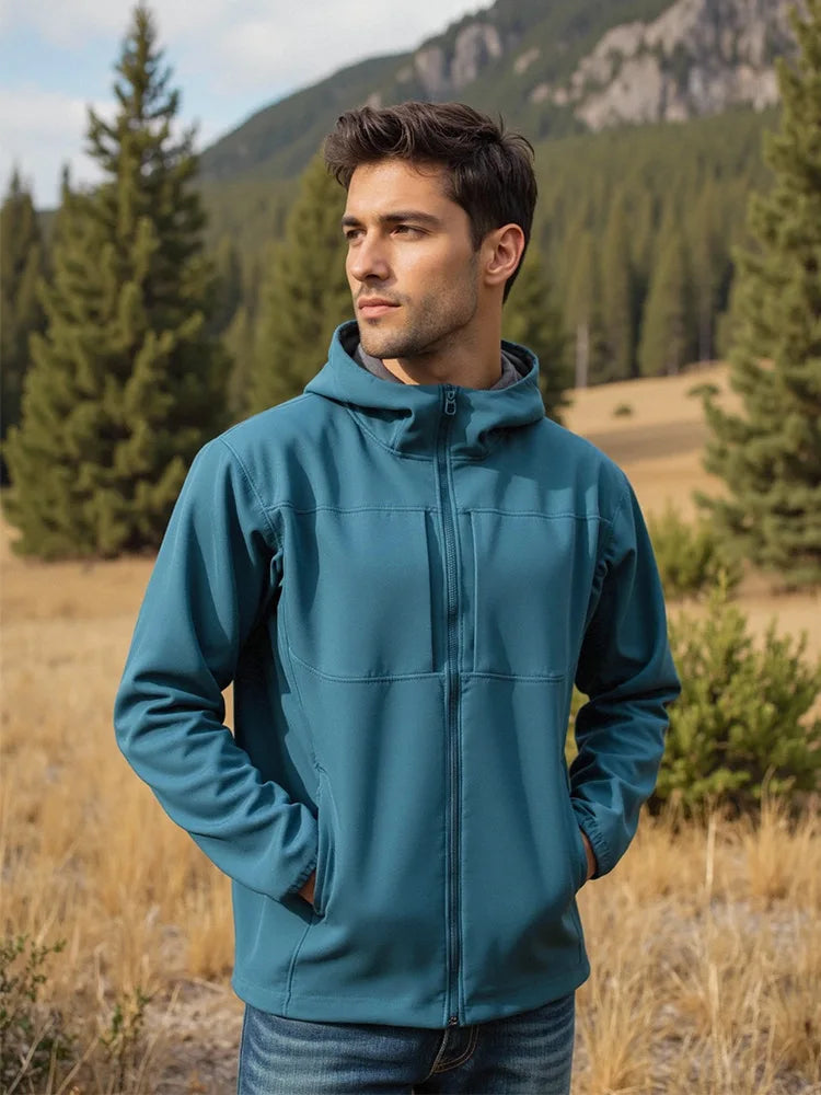 Winter Outdoor Soft Shell Windproof Waterproof Warm Men's Women's Mountaineering Hiking Heat Sealing  100% Polyester Jacket