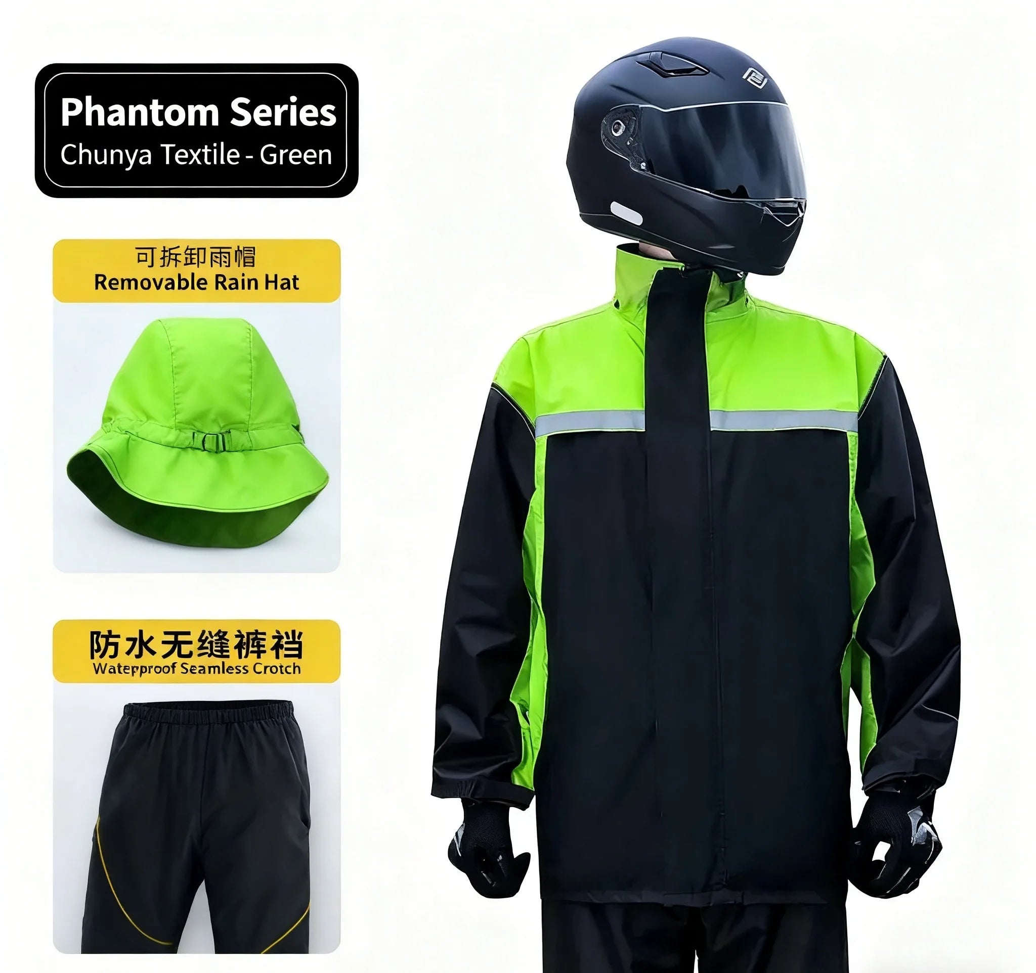 Outdoor Waterproof Motorcycle Clothing Reusable Raincoat and Windproof Suit Set Breathable for Climbing and Camping