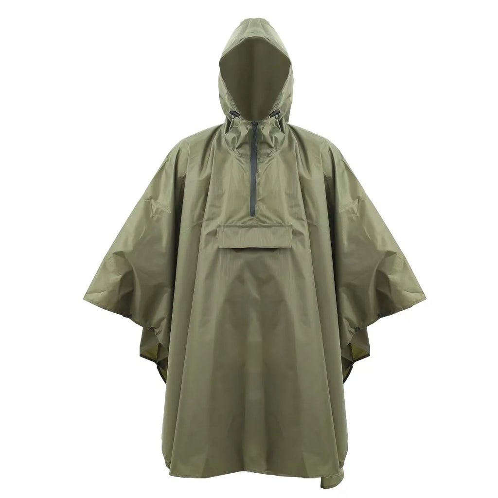 Simple Style Multi-Function Outdoor Cloak for Rain Hiking Mountain Climbing Camping Riding Fishing Half Zipper Pocket for All