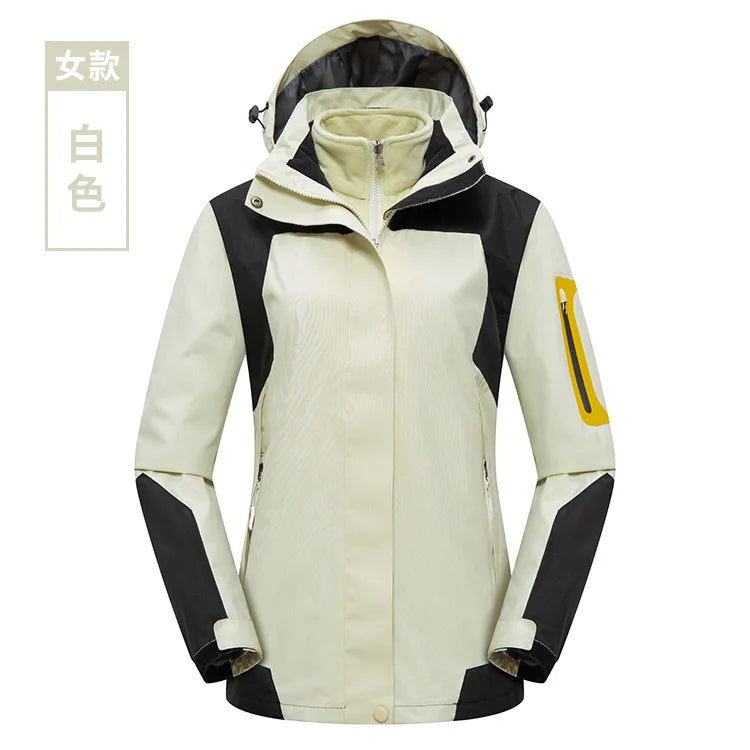 Two-Piece Three-In-One Outdoor Assault Clothing for Men Women Autumn Winter Polar Fleece Liner Waterproof Windproof Knitted