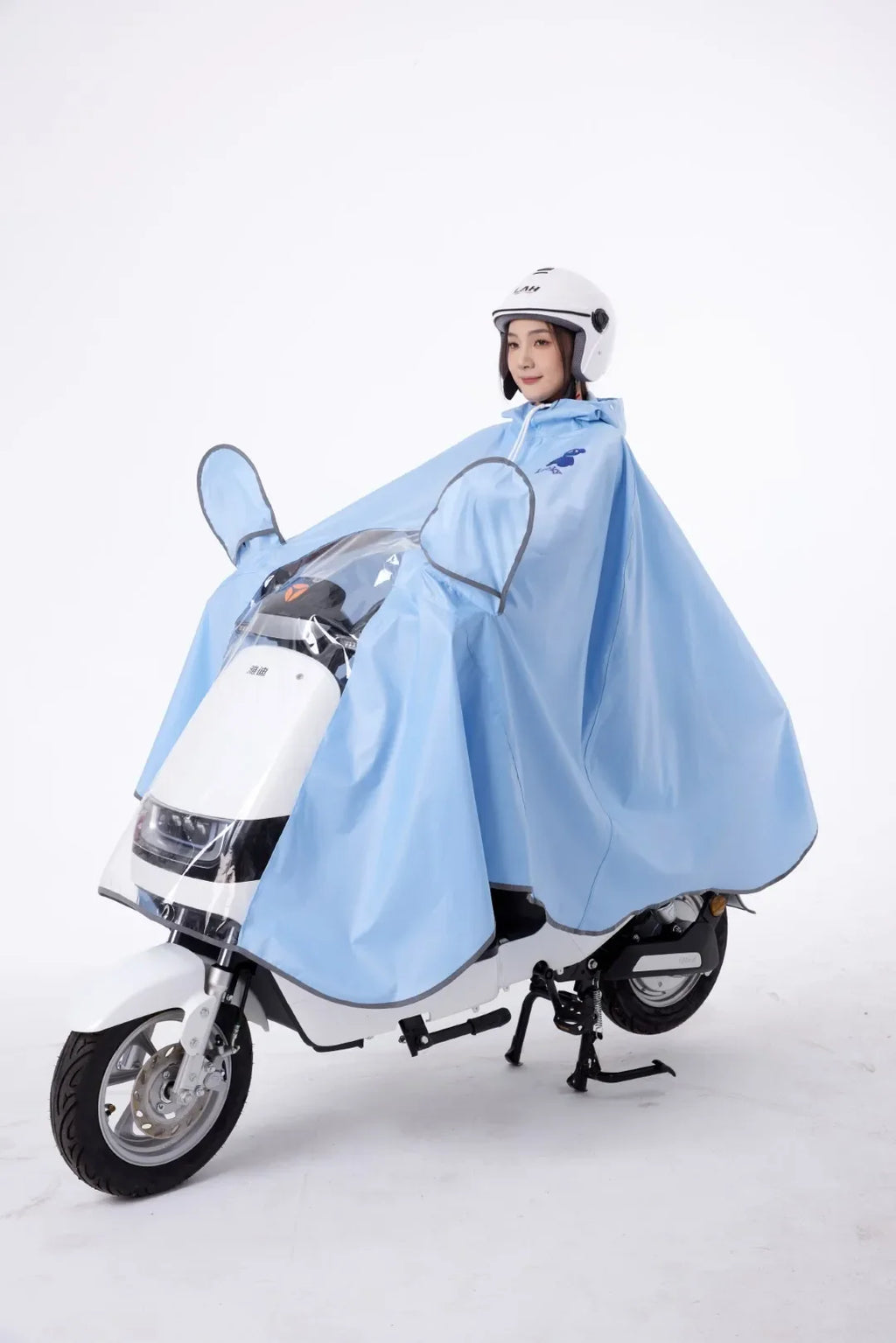 Modern Design Adult Ladies and Girls EVA Long Raincoat Backpack Waterproof Windproof for Outdoor Electric Bicycle