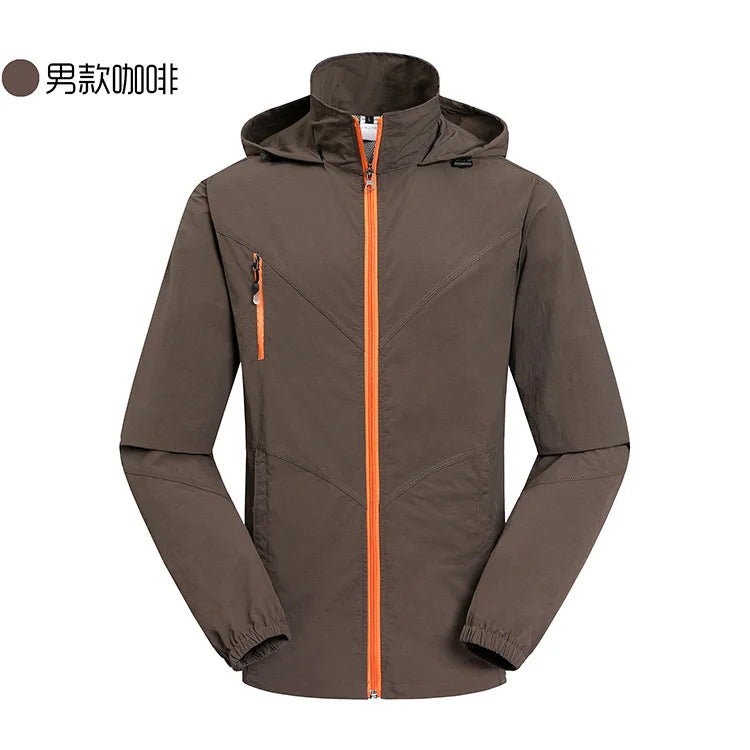 Outdoor Coated Stand Collar Zipper Quick-drying Breathable Motorcycle Jacket Unisex Summer Long Sleeve Loose Fit 100% Polyester