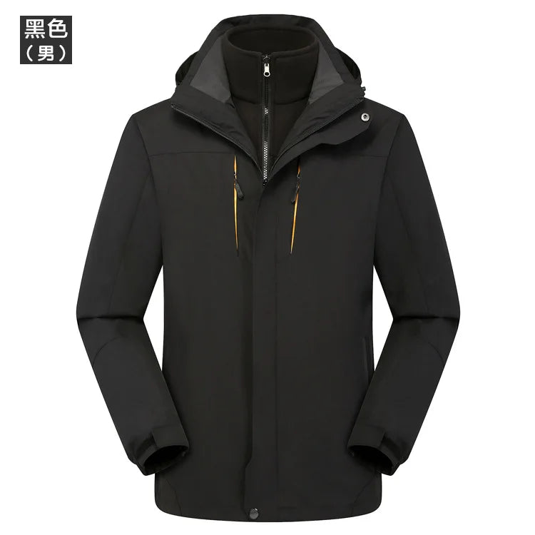 Autumn Winter Three-in-One Waterproof Overalls Men's and Women's Couples Thick Coat Zipper Closure Windbreaker Wholesale