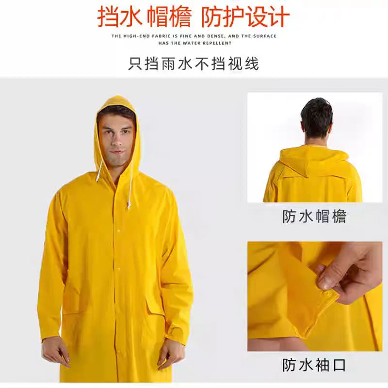 PVC Extended Raincoat for Outdoor Duty Travel, Convenient Cycling, Windbreaker and Raincoat