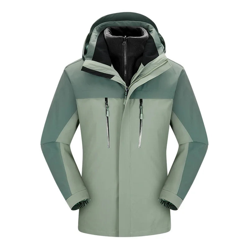 Custom Three-in-one Custom Polar Fleece Liner Autumn Winter Coat Outdoor Camping Waterproof Windproof Zipper Stand