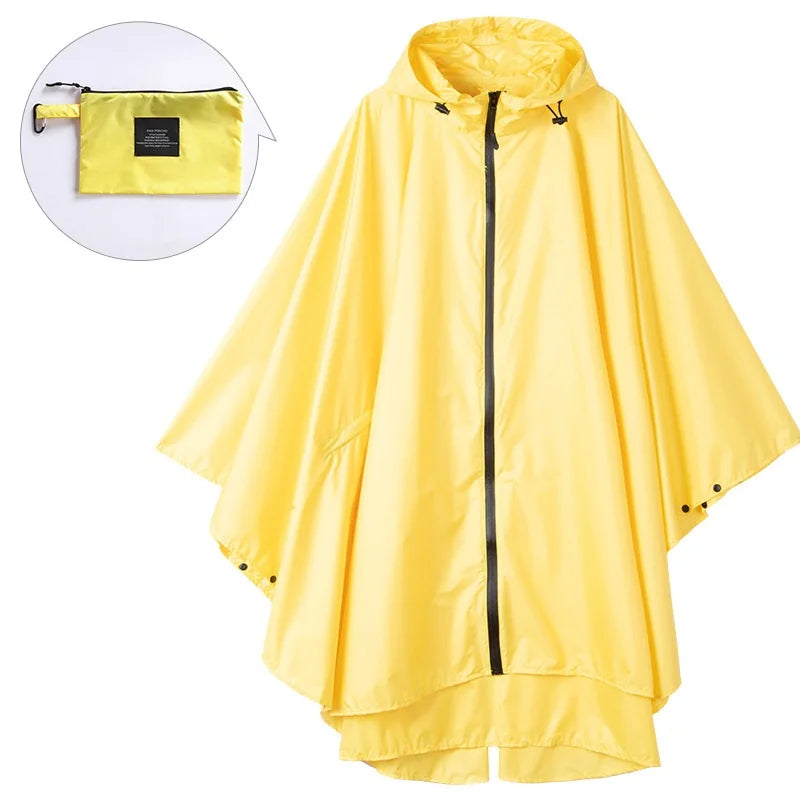 Hot Sale Fashionable Adult Rain Poncho Custom Waterproof Windproof Pongee Raincoat Reflective Hood One Fits Boys Girls Work