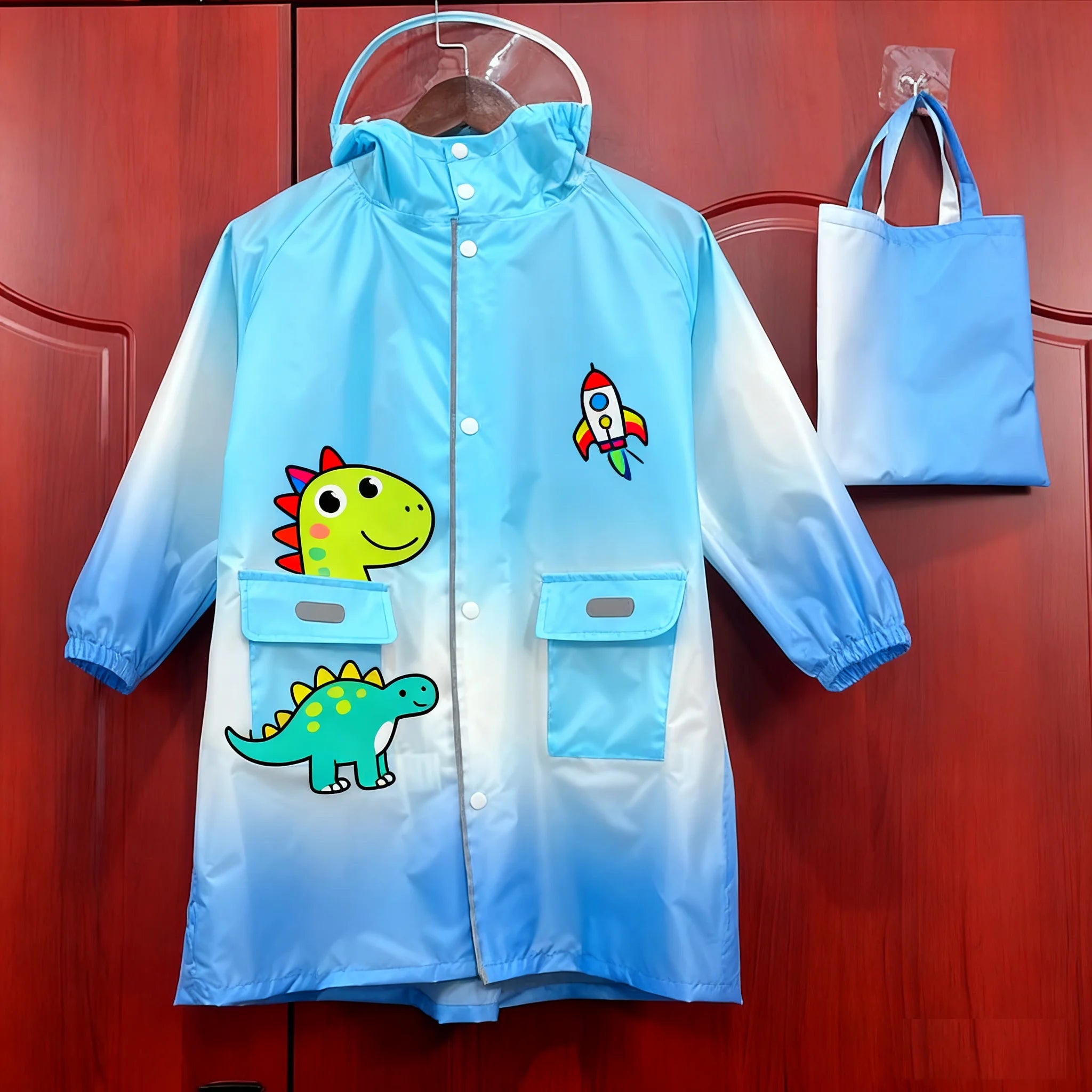 Children Unisex Lightweight Waterproof Rain Poncho Reusable Raincoat Reflective for Outdoor Activities Hiking Riding Camping