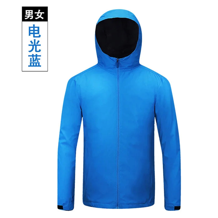 Men's Women's Long Sleeve Assault Coat Single-Layer Waterproof Windproof Stand Zipper for Winter Spring Autumn Mountaineering