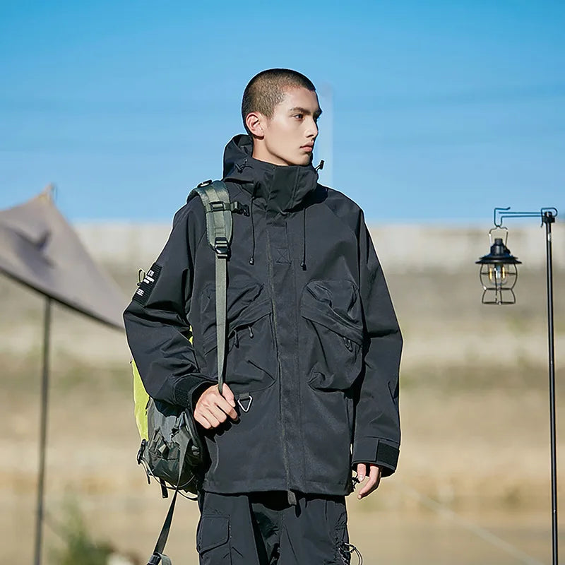 Autumn New Style Waterproof Windproof 100% Polyester Fleece Jacket Hooded Couple Outdoor Workwear Mountaineering Unisex