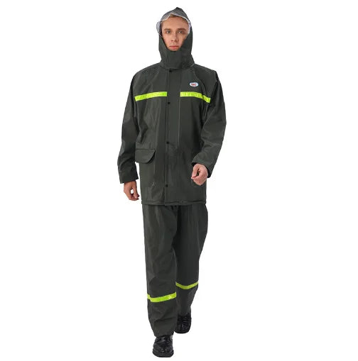 Knitted Cloth Raincoat Rain Pants Suit Rainstorm Proof Reflective Full Body Thickened Outdoor Fishing Take Away Raincoat