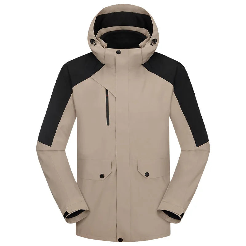 New Style Unisex Windproof Waterproof Three-in-One Detachable Outdoor Fleece-Lined Warm Winter Jacket