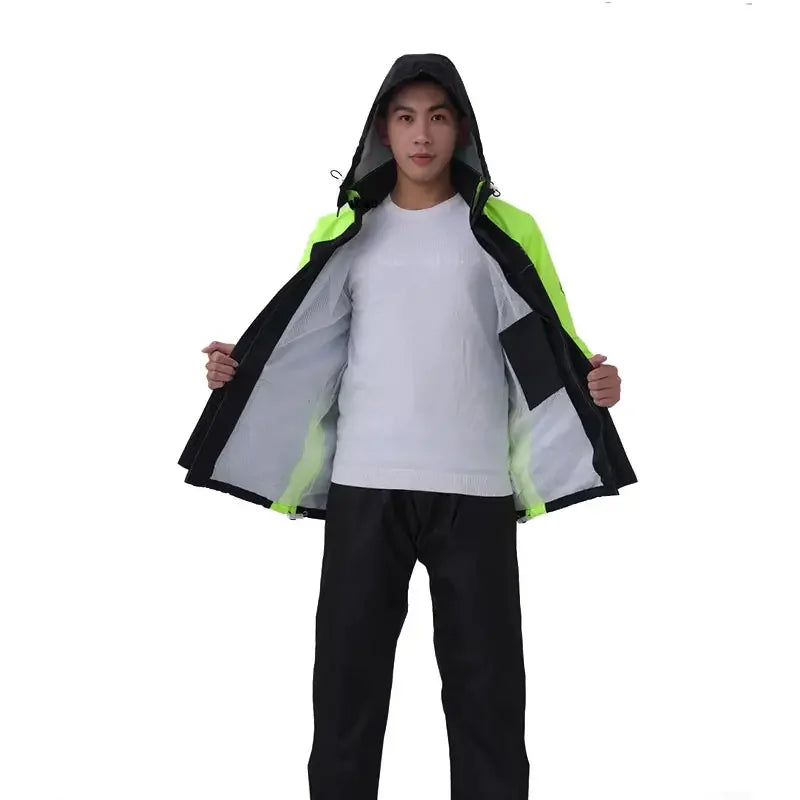 High Quality Raincoat Set Double Fabric for Adult Rain Wear Suit Waterproof Jacket for Motorcycle Rain Coat Jacket With Pants