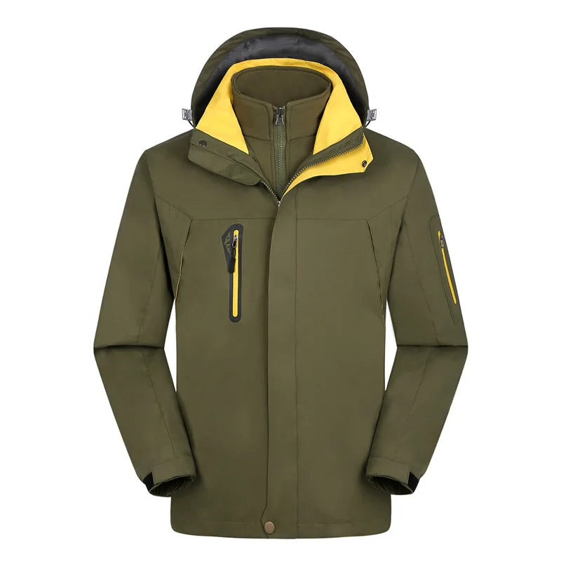 Winter Outdoor Warm  Clothing Men Women Two-piece Detachable Fleece Three-in-one Windproof Waterproof Mountain and Outdoor