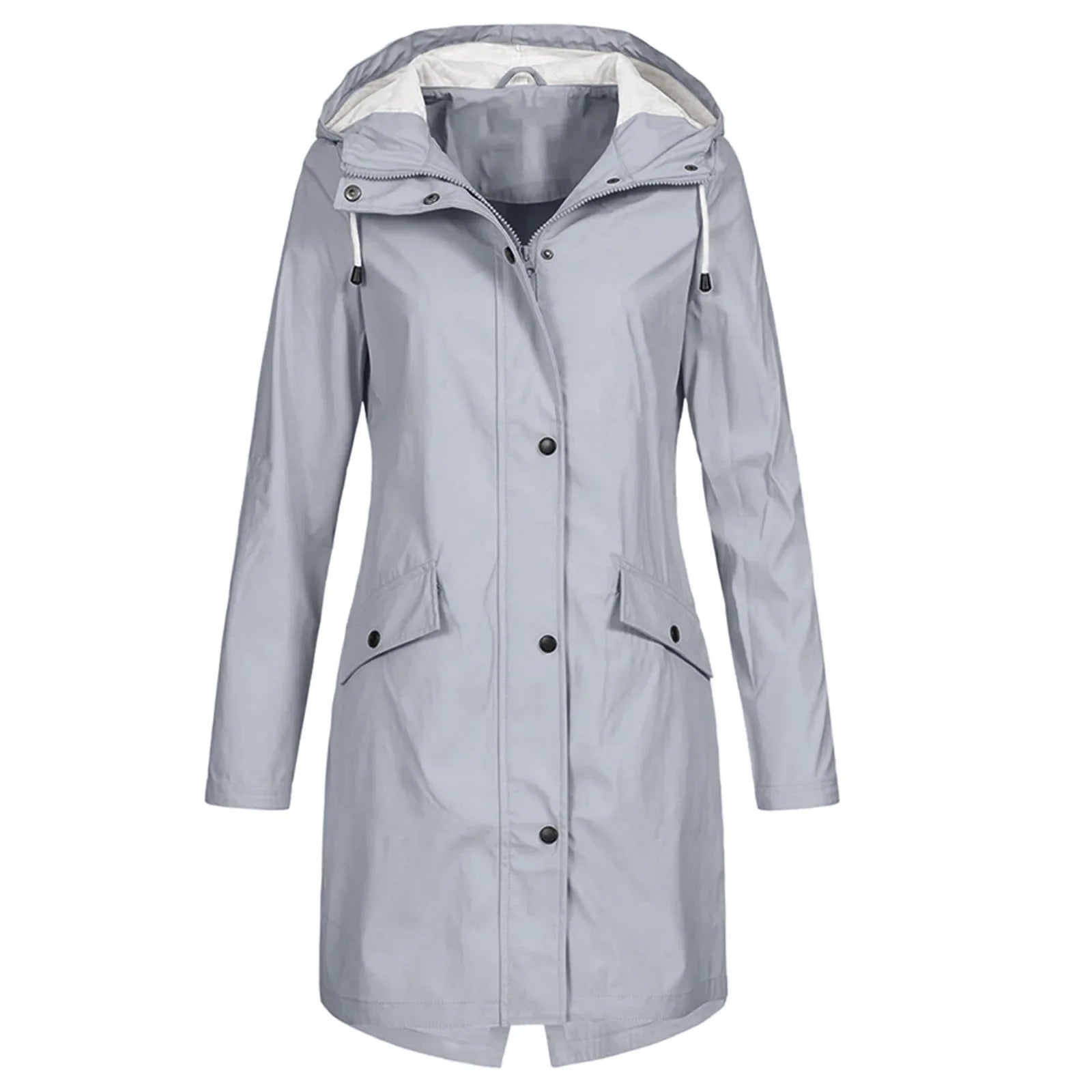 Women's Long Hooded Rain Jacket Outdoor Raincoat Windbreaker Raincoat Waterproof