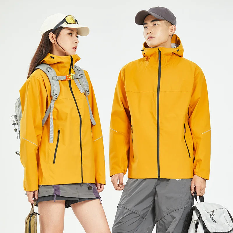 Hard Shell Jacket Unisex Autumn Outdoor Rainstorm-proof Waterproof Windproof Breathable Mountain Climbing