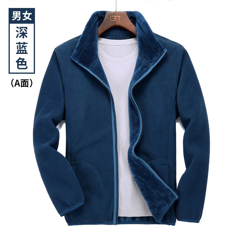 Outdoor Rush Men's & Women's Coral Fleece Coat Casual Style Thickened Spring Autumn Winter Sweater Cardigan Liner