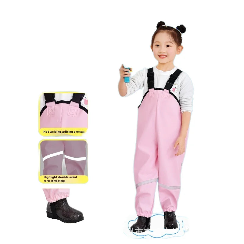 Kids' One-Piece Waterproof Raincoat EVA PU Rain Boots for Beach Sea-Driving Fishing Water for Boys' Kindergarten Camping Tours