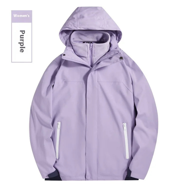 Men's Women's Three-in-One Assault Winter Work Clothes Outdoor Windproof Waterproof Hiking Jackets Printed Embroidered Logo